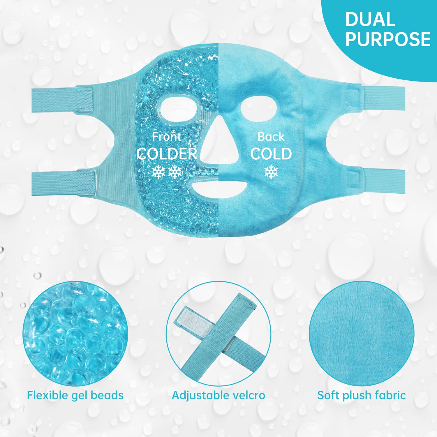Gel Bead Face Mask -- Hot & Cold Compress for Face and Eyes