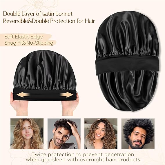 Satin Sleep Bonnet – Double Layer, Reversible