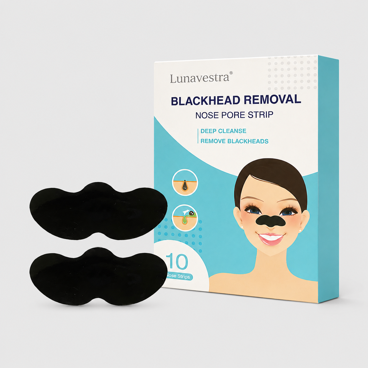 Nose Pore Strips – Blackhead Cleansing Strips, Pack of 10